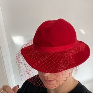 Geo W Bollman &‎ Co Vintage Red 100% Wool Hat